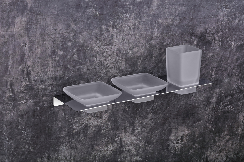Double Soap Dish With Tumbler Holder